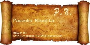 Paszeka Ninetta névjegykártya